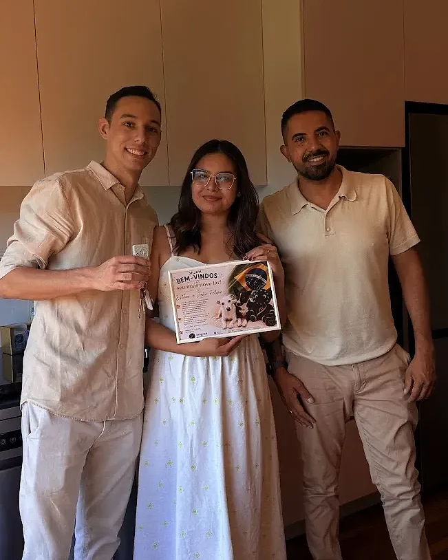 Cliente da Imigraê no dia da entrega das chaves